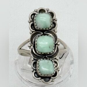 Elegant Sterling Silver and Palomino Variscite Stone Ring